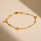 Floral & Crystal Golden Bracelet