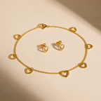 Sweetheart Charm Necklace & Studs Set