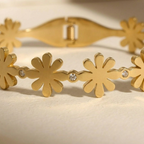 Golden Daisy Cuff Bracelet