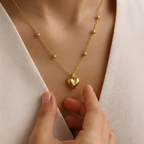 Puffy Heart Beaded Necklace