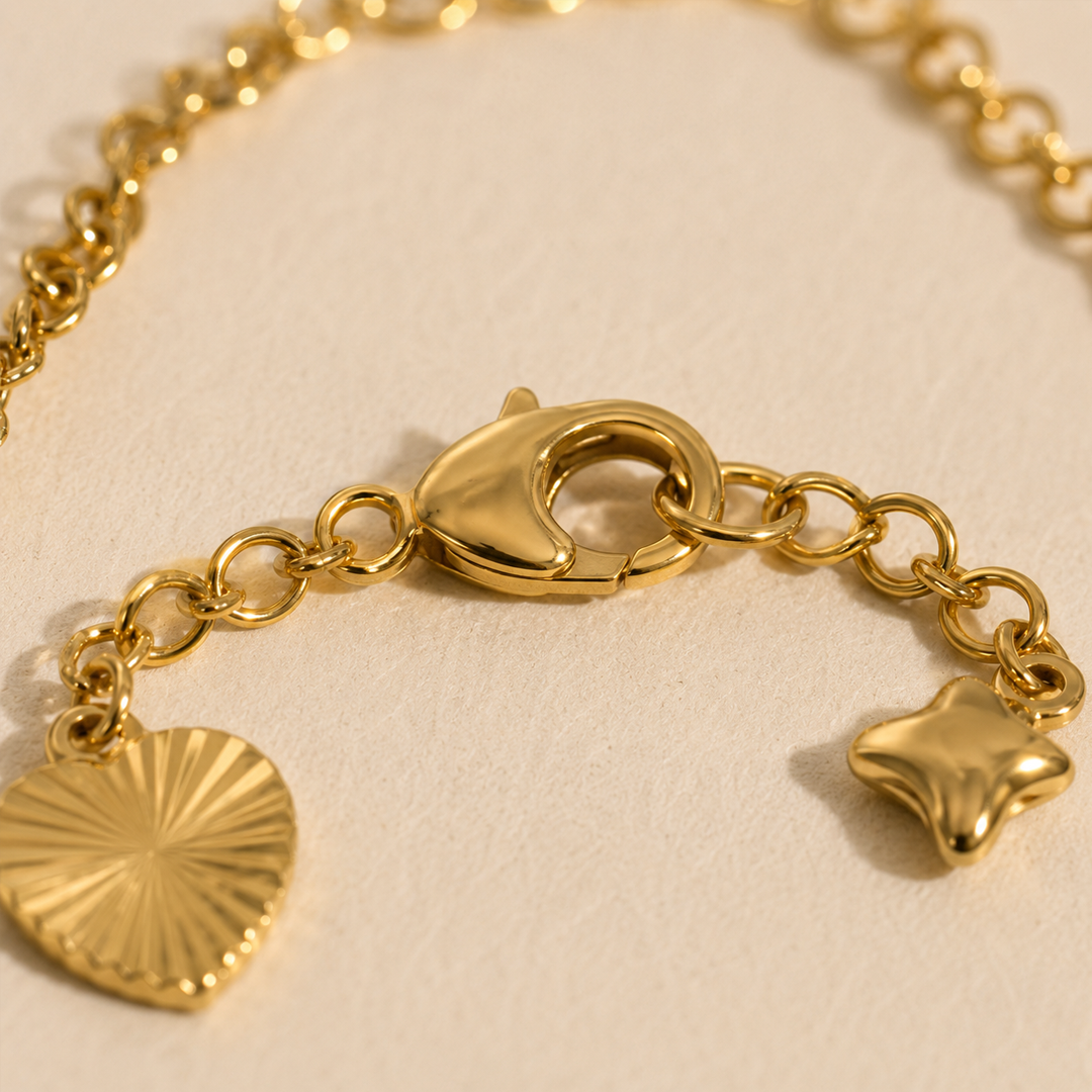 Divine Star Charm Gold Bracelet