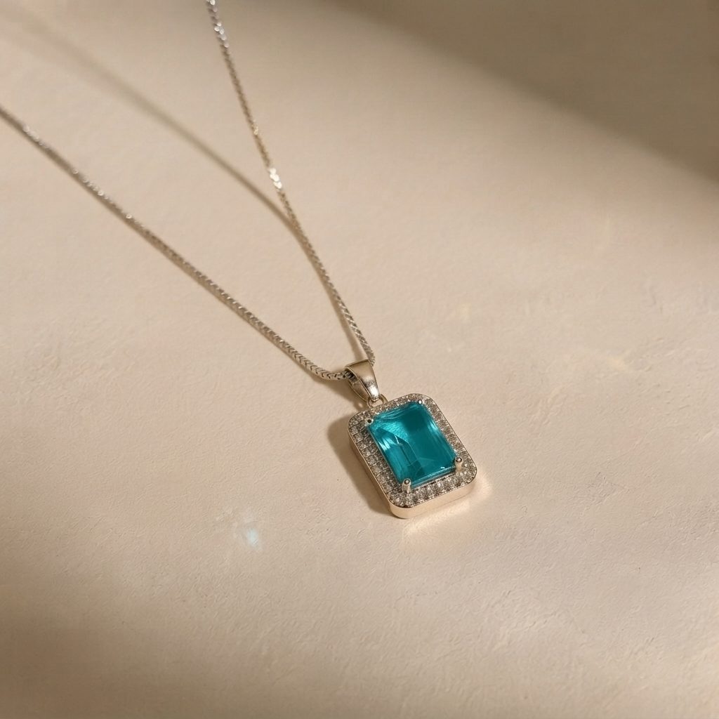 Azure Horizon Halo Jewelry Set