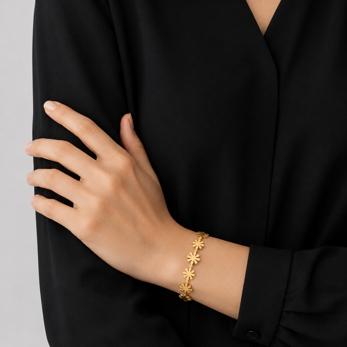Golden Daisy Cuff Bracelet
