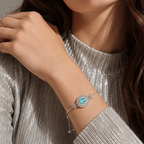 Blue Floral Slider Bracelet