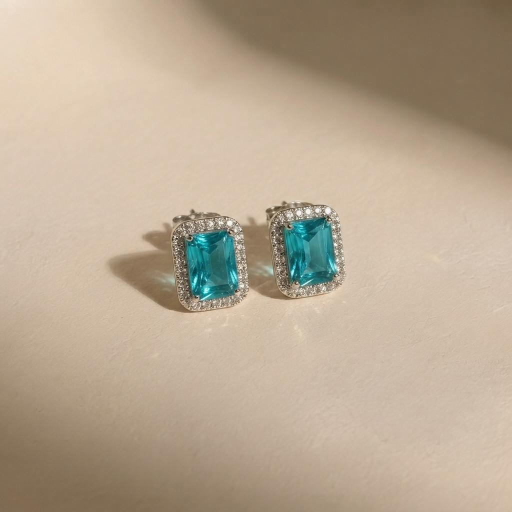Azure Horizon Halo Jewelry Set