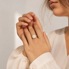 White Enamel Gold Ring