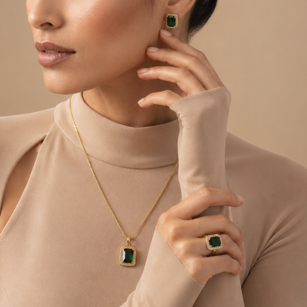 The Royal Emerald Jewelry Set