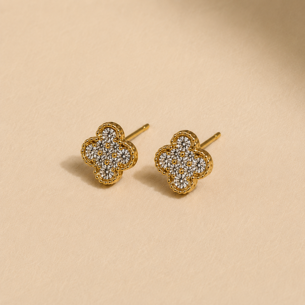 Multi-Style Clover & Pearl Stud Earring Set