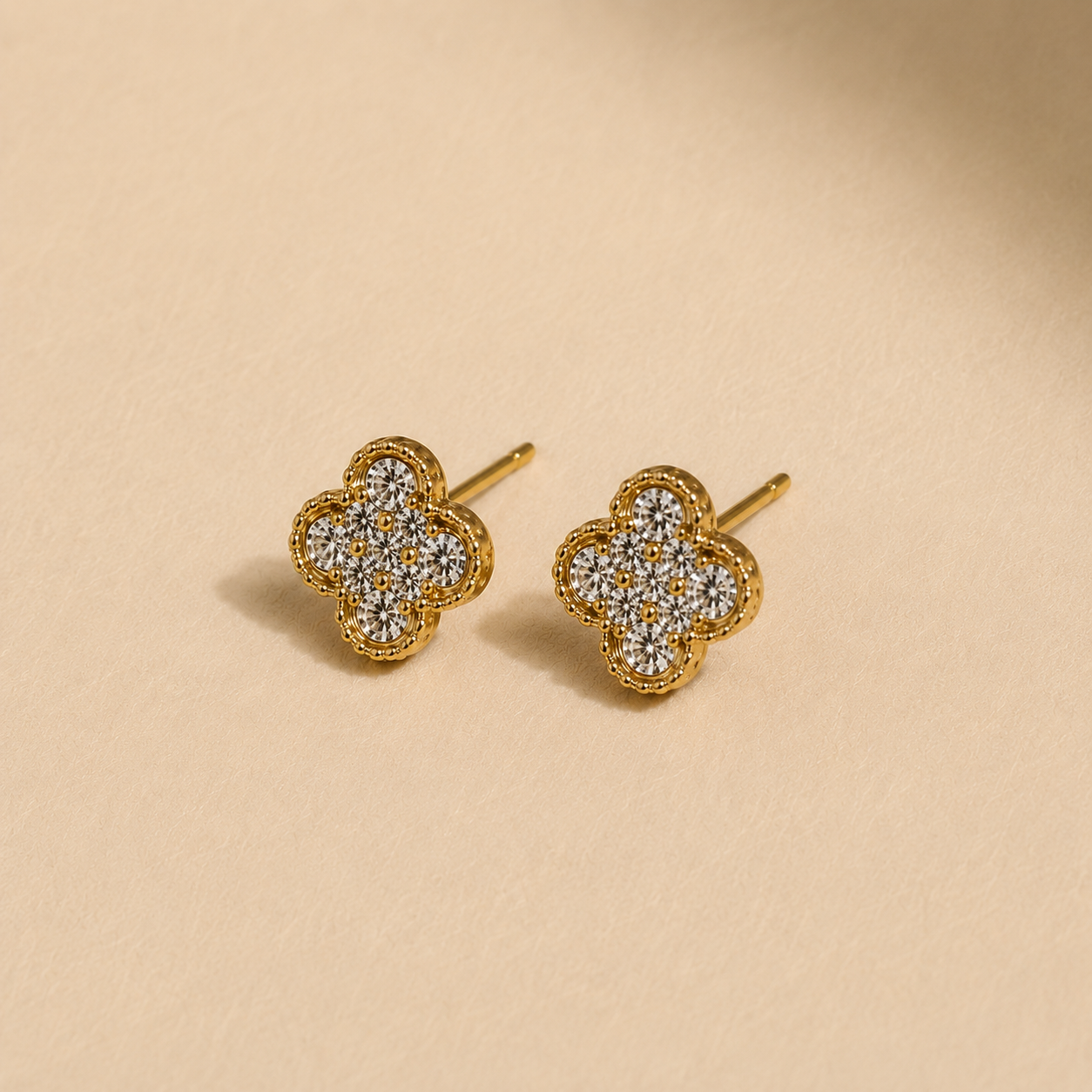 Multi-Style Clover & Pearl Stud Earring Set