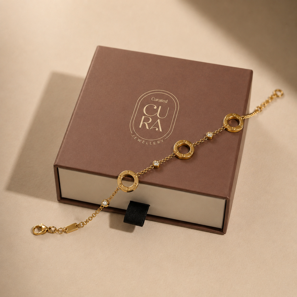 Screw Motif Gold Bracelet