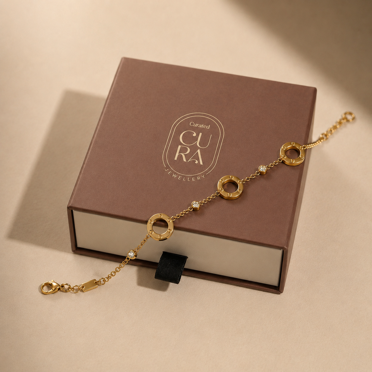 Screw Motif Gold Bracelet