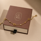 Floral & Crystal Golden Bracelet
