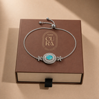 Blue Floral Slider Bracelet
