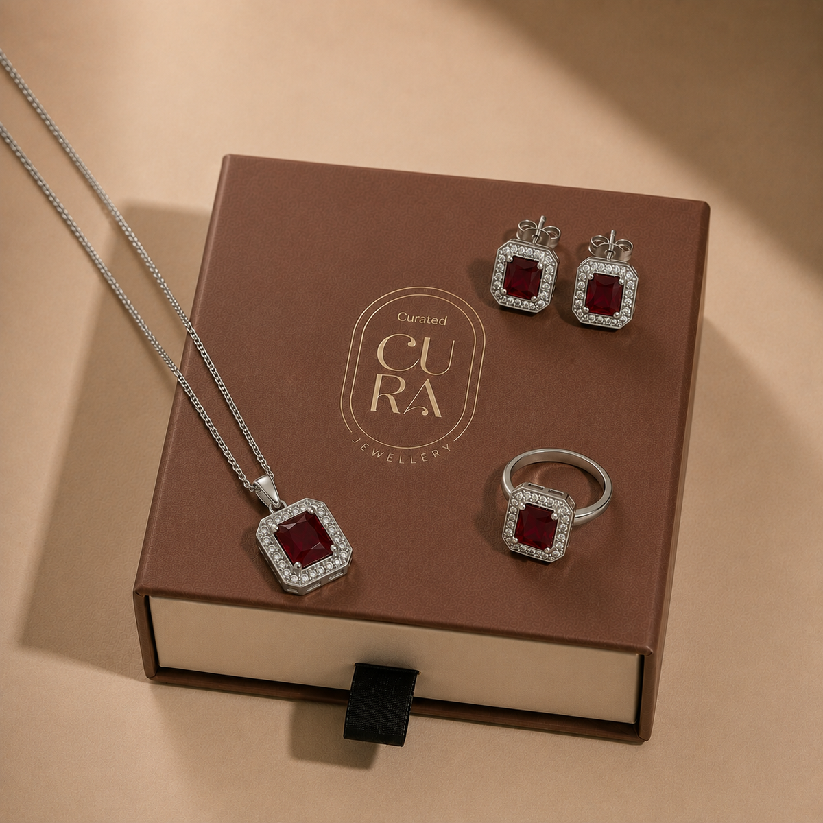 Deep Red Horizon Jewelry Set
