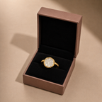 White Enamel Gold Ring