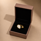 White Teardrop Gold Ring