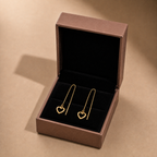 Golden Heart Drop Earrings