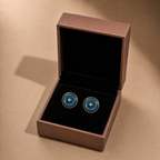 Blue Enamel & Crystal Stud Earrings